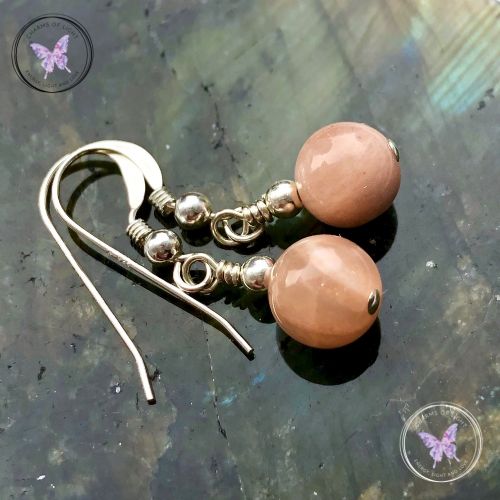 Classical Sunstone Silver Earrings